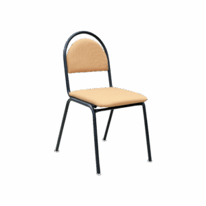 Steel Construction & Fine Wood Retro Chair, black lacquer